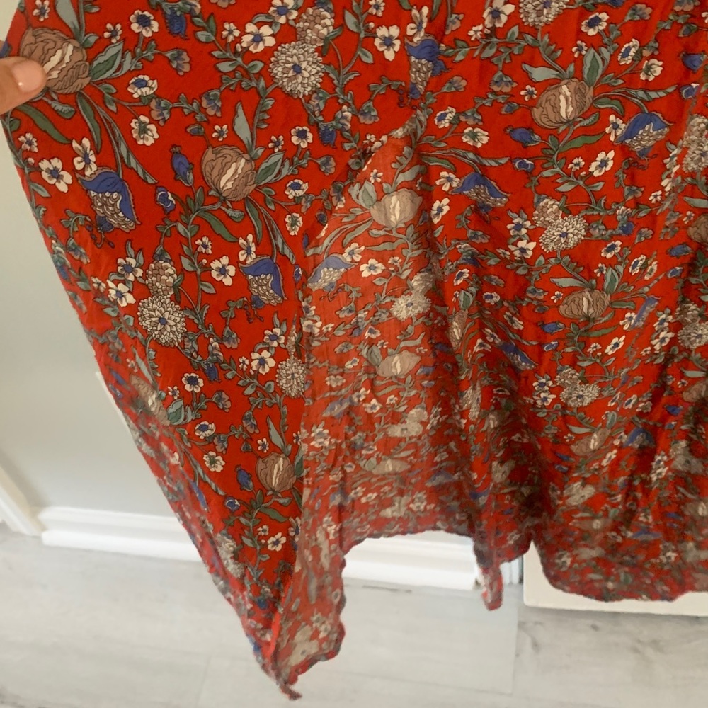 Natural‎ Life Patti Maxi, side slit floral Red Boho strap cottagecore size XS/S - Picture 8 of 12